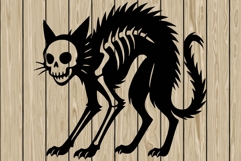 Halloween creepy cat stencil silhouette SVG Product Image 1