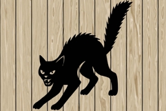 Halloween creepy cat bundle stencil silhouette SVG Product Image 5
