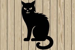 Halloween creepy cat bundle stencil silhouette SVG Product Image 6