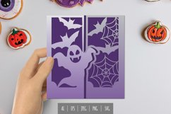 Ghost and Bats in Halloween Night for Card Papercut Product Image 1