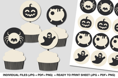 halloween cake picks printable ghost pumpkin spider