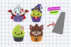 Spooky Halloween Monster Cupcakes 3D SVG File Product Image 3