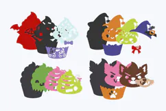 Spooky Halloween Monster Cupcakes 3D SVG File Product Image 4