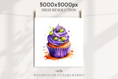 Halloween Cupcakes Spooky Cake Clipart PNG Scrapbooking Fairy Tale Art Image Watercolor Transparent Print illustration sublimation creepy printable digital file watercolor halloween cupcake, spooky party clipart, sublimation nursery, Creepy Witch art, bak