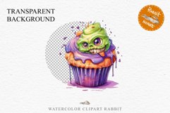 Halloween Cupcakes Spooky Cake Clipart PNG Scrapbooking Fairy Tale Art Image Watercolor Transparent Print illustration sublimation creepy printable digital file watercolor halloween cupcake, spooky party clipart, sublimation nursery, Creepy Witch art, bak