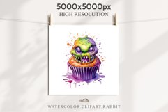 Halloween Cupcakes Spooky Cake Clipart PNG Scrapbooking Fairy Tale Art Image Watercolor Transparent Print illustration sublimation creepy printable digital file watercolor halloween cupcake, spooky party clipart, sublimation nursery, Creepy Witch art, bak
