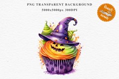 Halloween Cupcakes Spooky Cake Clipart PNG Scrapbooking Fairy Tale Art Image Watercolor Transparent Print illustration sublimation creepy printable digital file watercolor halloween cupcake, spooky party clipart, sublimation nursery, Creepy Witch art, bak
