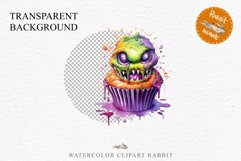 Halloween Cupcakes Spooky Cake Clipart PNG Scrapbooking Fairy Tale Art Image Watercolor Transparent Print illustration sublimation creepy printable digital file watercolor halloween cupcake, spooky party clipart, sublimation nursery, Creepy Witch art, bak