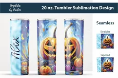 Halloween Add Your Name Tumbler Wrap for sublimation