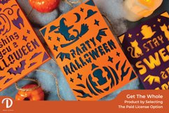 Set of 6 Halloween Card - Halloween Cutaway Card Paper Cut Product Image 3