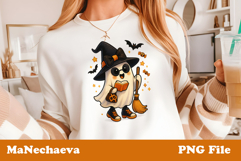 Cute Halloween Clipart | Ghost Witch Broom Sublimation Product Image 1