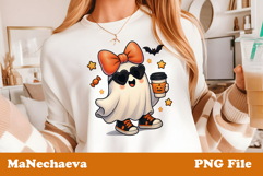 Cute Halloween Clipart | Ghost Coffee Sublimation Product Image 1