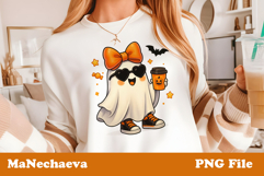 Cute Halloween Clipart | Ghost Coffee Sublimation Product Image 1