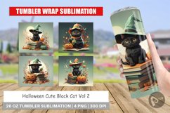 Tumbler Wrap Cute Halloween Black Cat Product Image 1