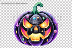 Halloween Black Pumpkins Graphics, Halloween PNG, s1 Product Image 5