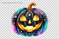 Halloween Black Pumpkins Graphics, Halloween PNG, s2 Product Image 2