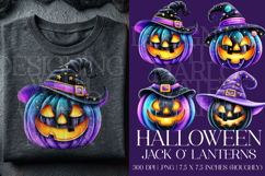 Halloween Black Pumpkins Graphics, Witch Pumpkins PNG, s1 Product Image 1