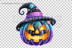 Halloween Black Pumpkins Graphics, Witch Pumpkins PNG, s1 Product Image 3