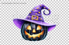 Halloween Black Pumpkins Graphics, Witch Pumpkins PNG, s1 Product Image 5