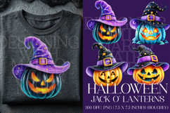 Halloween Pumpkins Graphics, Witch Pumpkins PNG, s2 Product Image 1