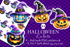 Halloween Stickers, Witch Pumpkin Sticker, Planner Sticker 3 Product Image 1