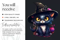 Cute Halloween black cat Clipart Png for sublimation Product Image 2