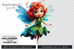 Cute Halloween Fairy Clipart Png for sublimation Product Image 1
