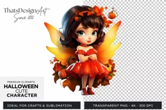 Cute Halloween Fairy Clipart Png for sublimation Product Image 1