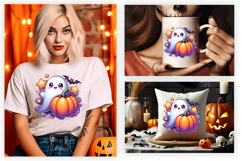 halloween cute ghost pumpkin png, cute ghost clipart halloween, smiling ghost pumpkin art, kawaii halloween pumpkin ghost, pastel halloween ghost design, kid-friendly halloween clipart, ghost with pumpkin printable, cute spooky halloween png, halloween ad