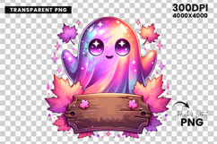 halloween cute ghost sign board png, ghost with sign clipart, halloween ghost holding sign png, spooky cute halloween design, kawaii ghost printable, halloween sign sublimation design, halloween ghost board art, halloween ghost with banner png, halloween 