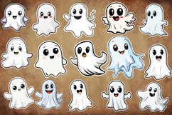 Halloween Cute Ghost Sticker Clipart Bundle Product Image 2