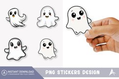 Halloween Cute Ghost Sticker Clipart Product Image 1