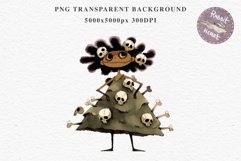 Halloween Cute Monster Creepy Kawaii Spooky Anime ClipartPNG Art Tale Art Image Watercolor Transparent Print illustration sublimation creepy printable digital