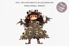 Halloween Cute Monster Creepy Kawaii Spooky Anime ClipartPNG Art Tale Art Image Watercolor Transparent Print illustration sublimation creepy printable digital