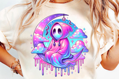 halloween cute pastel grim reaper ghost png, pastel grim reaper clipart, kawaii pastel ghost halloween art, spooky cute pastel ghost design, halloween pastel reaper illustration, ghost reaper pastel printable, halloween ghost sublimation design, pastel ha