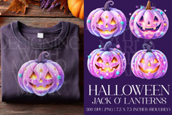 Halloween Pink Pumpkins Graphics, Halloween PNG, s1 Product Image 1