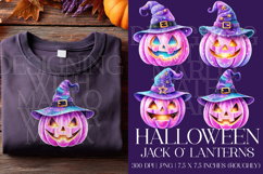 Halloween Pink Pumpkins Graphics, Witch Pumpkins PNG, s1 Product Image 1