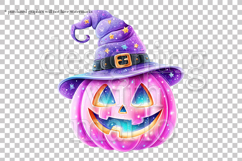 Halloween Pink Pumpkins Graphics, Witch Pumpkins PNG, s1 Product Image 2