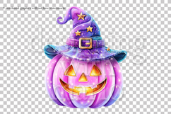 Halloween Pink Pumpkins Graphics, Witch Pumpkins PNG, s1 Product Image 3