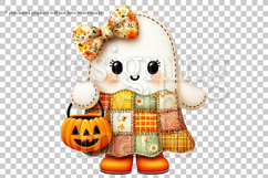 Halloween Patchwork Ghost Graphics, Halloween PNG, s2 Product Image 5