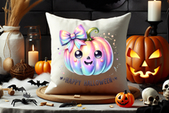 halloween cute pumpkin bow ghost png, halloween girly ghost clipart, kawaii ghost with bow design, halloween pastel ghost pumpkin art, spooky cute bow ghost printable, halloween ghost sublimation png, ghost with pumpkin bow clipart, halloween girly cute d