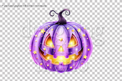 Halloween Purple Pumpkins Graphics, Halloween PNG, s1 Product Image 5