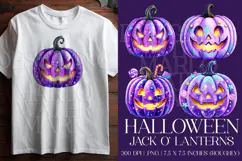 Halloween Purple Pumpkins Graphics, Halloween PNG, s2 Product Image 1
