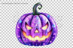 Halloween Purple Pumpkins Graphics, Halloween PNG, s2 Product Image 2