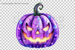 Halloween Purple Pumpkins Graphics, Halloween PNG, s2 Product Image 2