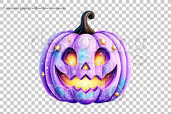 Halloween Purple Pumpkins Graphics, Halloween PNG, s2 Product Image 3