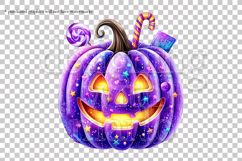 Halloween Purple Pumpkins Graphics, Halloween PNG, s2 Product Image 4