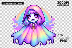 Halloween Cute Rainbow Cloak Ghost Clipart PNG Sublimation Product Image 5
