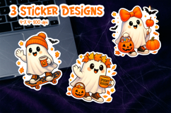 Cute Halloween Sticker Printable | Ghost Autumn Stickers Product Image 1
