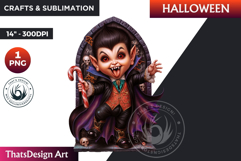 Cute Vampire clipart, kids halloween clipart, dracula Product Image 1